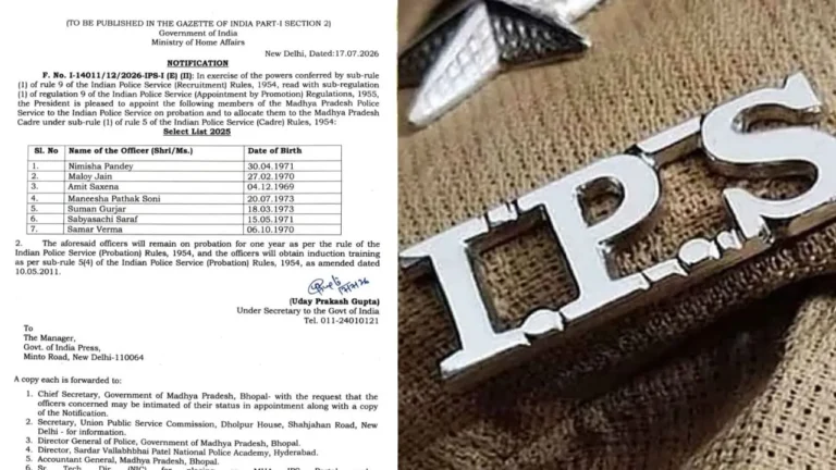 7 पुलिस अधिकारियों को मिला आईपीएस का प्रमोशन, गृह मंत्रालय ने जारी की अधिसूचना