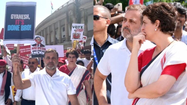 SIR के मुद्दे पर दिल्ली में सियासी संग्राम तेज, INDIA ब्लॉक के सांसदों का मार्च रोका तो राहुल गांधी और प्रियंका गांधी धरने पर बैठे
